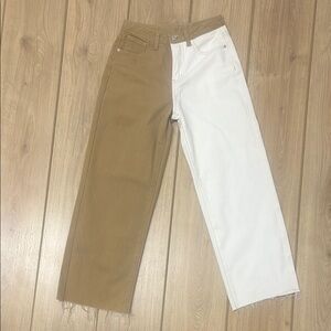 Chic Tan and White Jeans